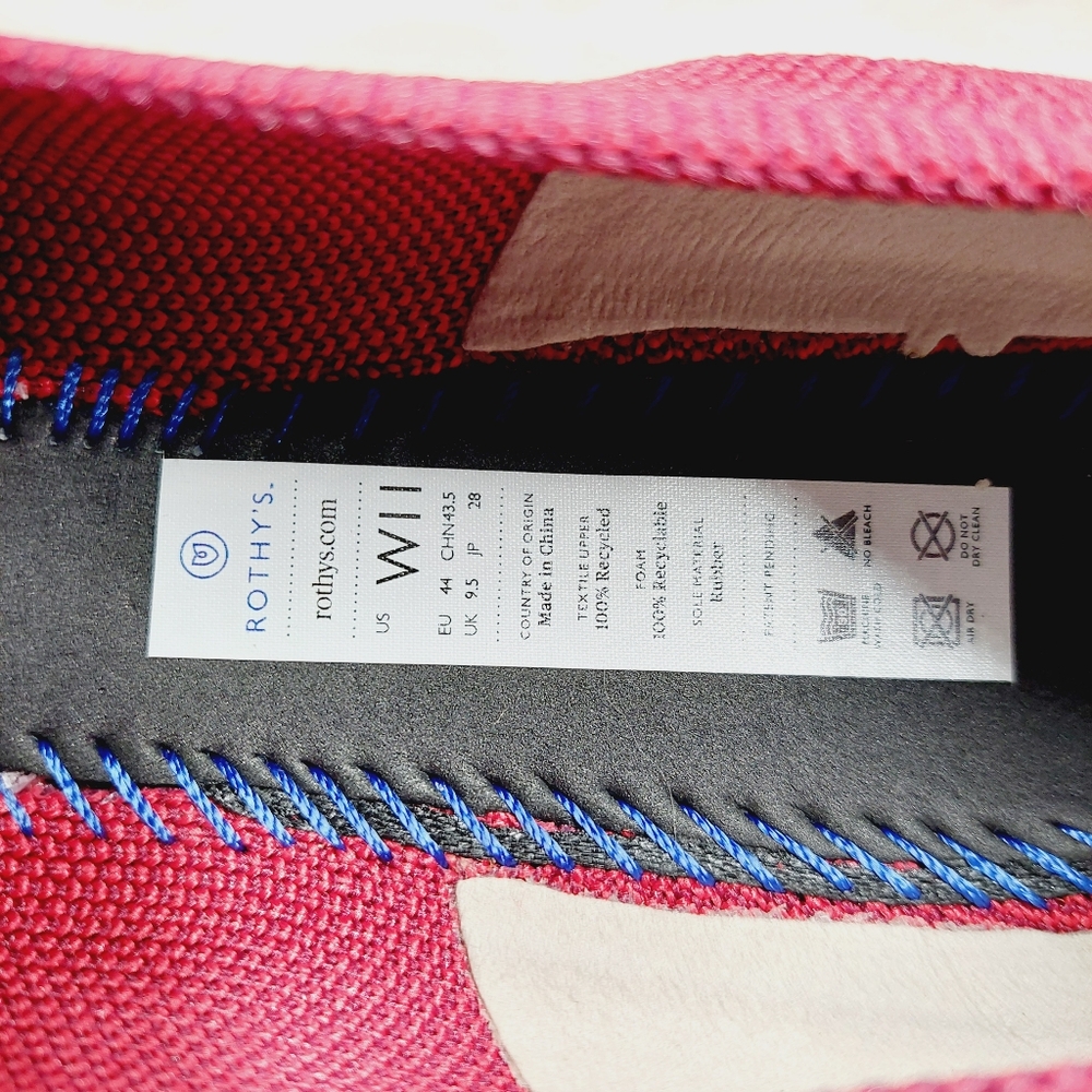 Rothy's Red Knit Flats with Blue Trim - Picture 7 of 7